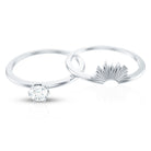 Sparkling Moissanite Solitaire Engagement Ring with Enhancer D-VS1 - Rosec Jewels