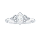 Marquise Cut Moissanite Solitaire Celtic Knot Ring in Bezel Setting Moissanite - ( D-VS1 ) - Color and Clarity - Rosec Jewels