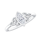 Natural Bezel Set Marquise Diamond Engagement Ring with Celtic Knot Natural - ( HI-SI ) - Rosec Jewels