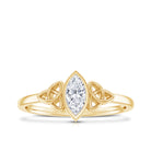 Natural Bezel Set Marquise Diamond Engagement Ring with Celtic Knot Natural - ( HI-SI ) - Rosec Jewels