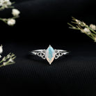 Natural Ethiopian Opal October Birthstone Ring with Celtic Knot AAA - Rosec Jewels