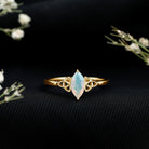 Natural Ethiopian Opal October Birthstone Ring with Celtic Knot AAA - Rosec Jewels