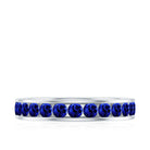 Certified Lab Grown Blue Sapphire Eternity Band Ring in Channel Set AAAA - Rosec Jewels