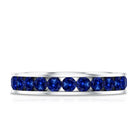 Certified Lab Grown Blue Sapphire Eternity Band Ring in Channel Set AAAA - Rosec Jewels