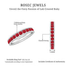 Rosec Jewels-Round Created Ruby Full Eternity Ring in Channel Setting