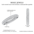 Pave Set Certified Moissanite Three Row Eternity Band D-VS1 - Rosec Jewels