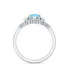 Real Aquamarine Designer Trio Wedding Ring Set with Diamond AAA - Rosec Jewels