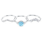 Real Aquamarine Designer Trio Wedding Ring Set with Diamond AAA - Rosec Jewels