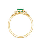 Vintage Inspired 0.4 Carat Emerald Diamond Wedding Bridal Ring Set of 3 AAA - Rosec Jewels