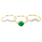 Vintage Inspired 0.4 Carat Emerald Diamond Wedding Bridal Ring Set of 3 AAA - Rosec Jewels