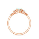 0.8 Carat Natural Ethiopian Rainbow Opal Diamond Wedding Bridal Ring Set of 3 AAA - Rosec Jewels