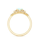0.8 Carat Natural Ethiopian Rainbow Opal Diamond Wedding Bridal Ring Set of 3 AAA - Rosec Jewels