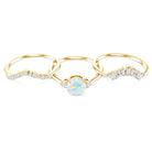 0.8 Carat Natural Ethiopian Rainbow Opal Diamond Wedding Bridal Ring Set of 3 AAA - Rosec Jewels
