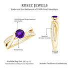 Real Amethyst Engagement Ring with Diamond Infinity Shank AAA - Rosec Jewels
