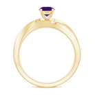 Real Amethyst Engagement Ring with Diamond Infinity Shank AAA - Rosec Jewels