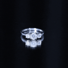Certified Moissanite Three Stone Engagement Ring For Her D-VS1 - Rosec Jewels