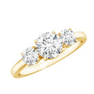 Certified Moissanite Three Stone Engagement Ring For Her D-VS1 - Rosec Jewels