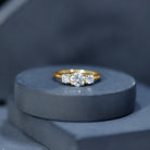 Certified Moissanite Three Stone Engagement Ring For Her D-VS1 - Rosec Jewels