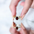 Certified Real Garnet Oval Engagement Ring in Bezel Setting AAA - Rosec Jewels