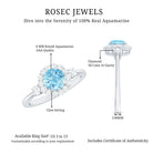 Rosec Jewels-Classic Aquamarine Engagement Ring with Diamond Halo