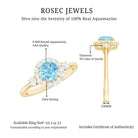 Rosec Jewels-Classic Aquamarine Engagement Ring with Diamond Halo