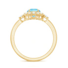 Rosec Jewels-Classic Aquamarine Engagement Ring with Diamond Halo