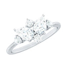 Rosec Jewels-Pear and Round Moissanite Cluster Promise Ring