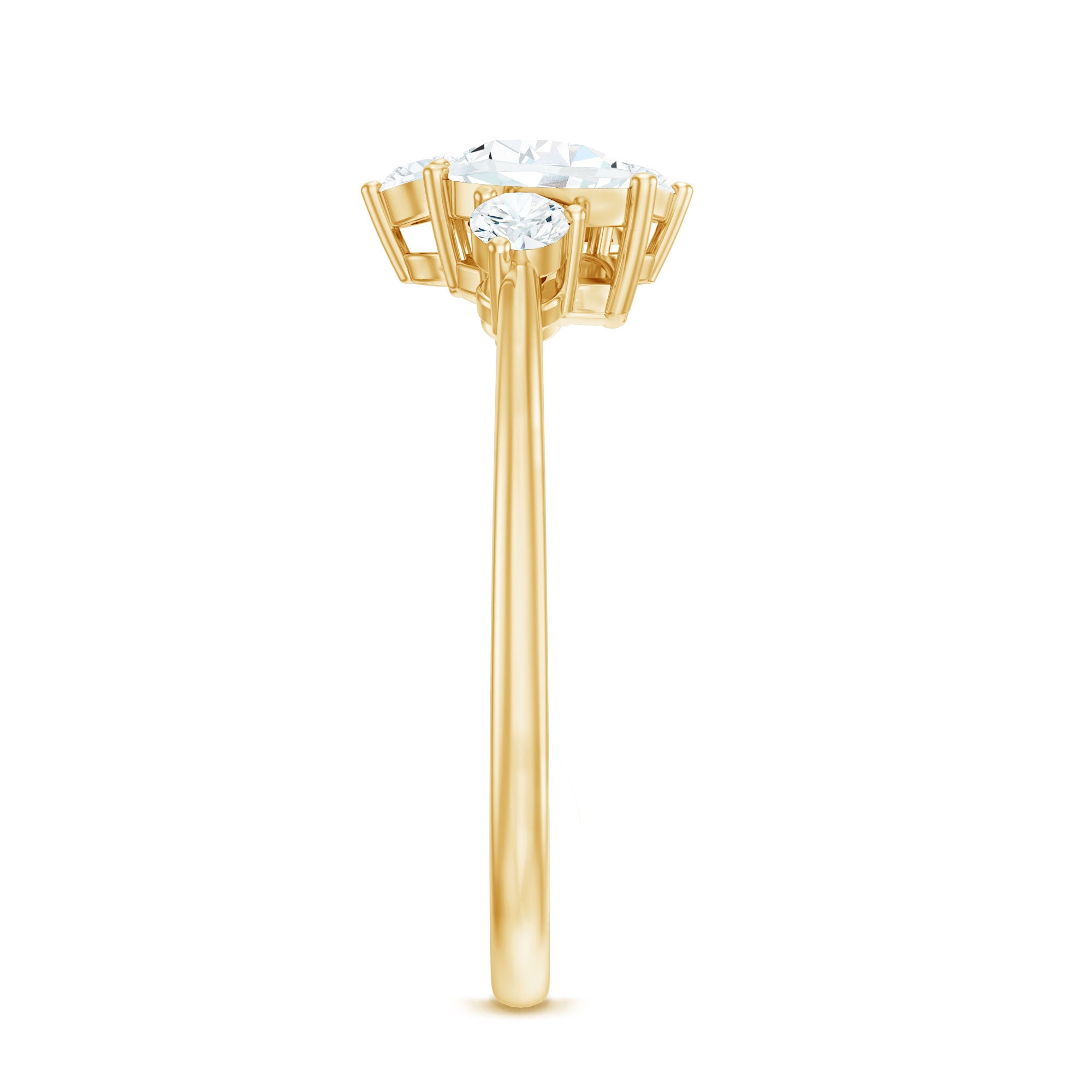 Rosec Jewels-Pear and Round Moissanite Cluster Promise Ring