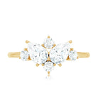 Rosec Jewels-Pear and Round Moissanite Cluster Promise Ring