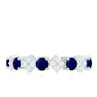 Rosec Jewels-2 CT Natural Blue Sapphire and Diamond Eternity Band Ring