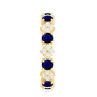 Rosec Jewels-2 CT Natural Blue Sapphire and Diamond Eternity Band Ring
