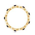 Rosec Jewels-2 CT Natural Blue Sapphire and Diamond Eternity Band Ring