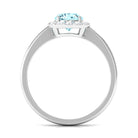 Rosec Jewels-1 CT Aquamarine Engagement Ring with Diamond Floating Halo