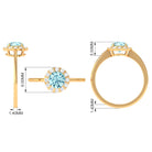 Rosec Jewels-1 CT Aquamarine Engagement Ring with Diamond Floating Halo