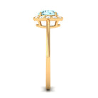 Rosec Jewels-1 CT Aquamarine Engagement Ring with Diamond Floating Halo
