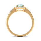 Rosec Jewels-1 CT Aquamarine Engagement Ring with Diamond Floating Halo