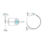 Rosec Jewels-1 CT Aquamarine Engagement Ring with Diamond Halo