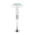 Rosec Jewels-1 CT Aquamarine Engagement Ring with Diamond Halo