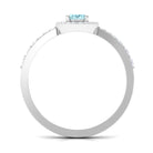 Rosec Jewels-1 CT Aquamarine Engagement Ring with Diamond Halo