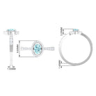 Rosec Jewels-1 CT Aquamarine Engagement Ring with Diamond Halo