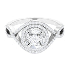 Criss Cross Zircon Cluster Engagement Ring AAAA - Rosec Jewels
