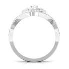 Criss Cross Zircon Cluster Engagement Ring AAAA - Rosec Jewels