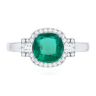 Cushion Cut 8 mm Lab Grown Emerald Diamond Statement Engagement Ring AAAA - Rosec Jewels