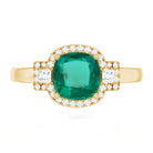 Cushion Cut 8 mm Lab Grown Emerald Diamond Statement Engagement Ring AAAA - Rosec Jewels