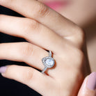 Zircon Teardrop Halo Engagement Ring AAAA - Rosec Jewels