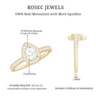 Zircon Teardrop Halo Engagement Ring AAAA - Rosec Jewels
