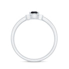 Genuine Black Spinel Teardrop Engagement Ring with Diamond Halo AAA - Rosec Jewels