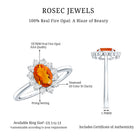 Rosec Jewels-1 CT Princess Diana Inspired Fire Opal and Diamond Engagement Ring
