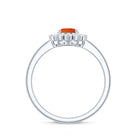 Rosec Jewels-1 CT Princess Diana Inspired Fire Opal and Diamond Engagement Ring