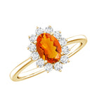 Rosec Jewels-1 CT Princess Diana Inspired Fire Opal and Diamond Engagement Ring